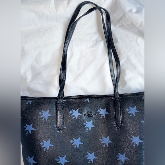 COACH NAVY BLUE / STARS TOTE - Picture 3 of 14